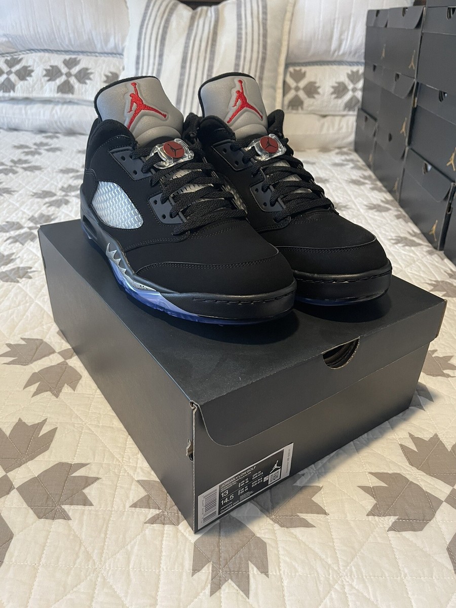 Nike Air Jordan V Low Size 13 Golf Black Fire Red Metallic Silver