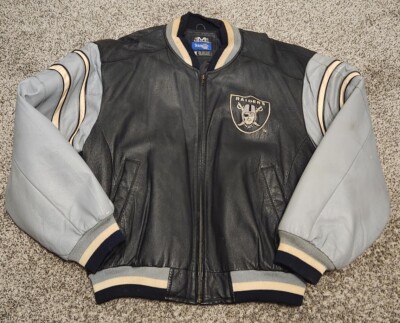 Vintage 90's Mirage NFL Oakland Raiders Leather Jacket - Black