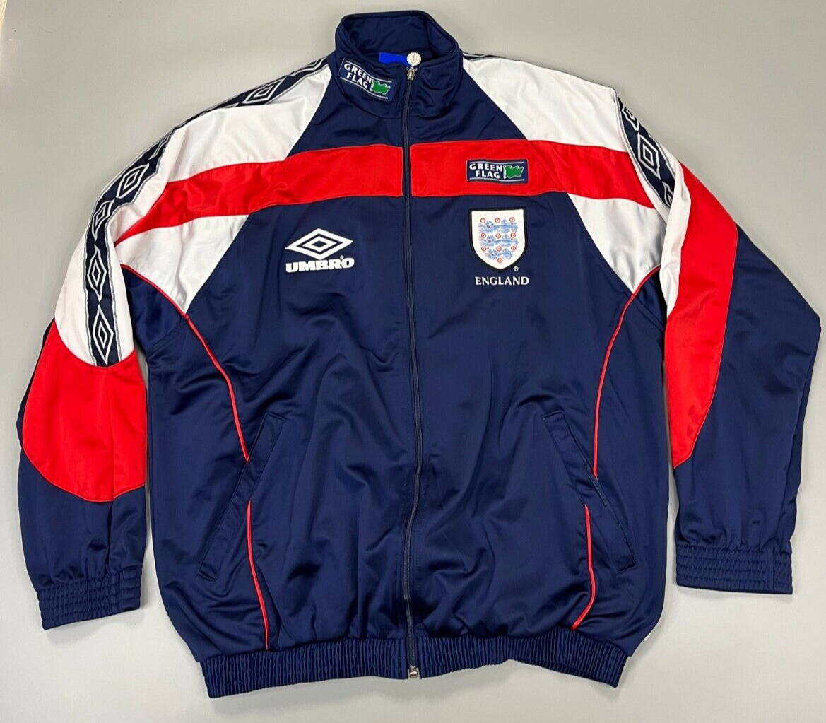 England Umbro Jacket Football Soccer Shirt Training Green Flag