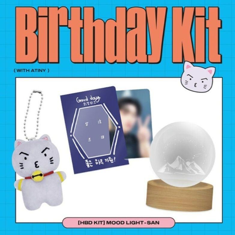 ATEEZ San 2023 Birthday Kit Mood Light Doll Keyring Photocard Set