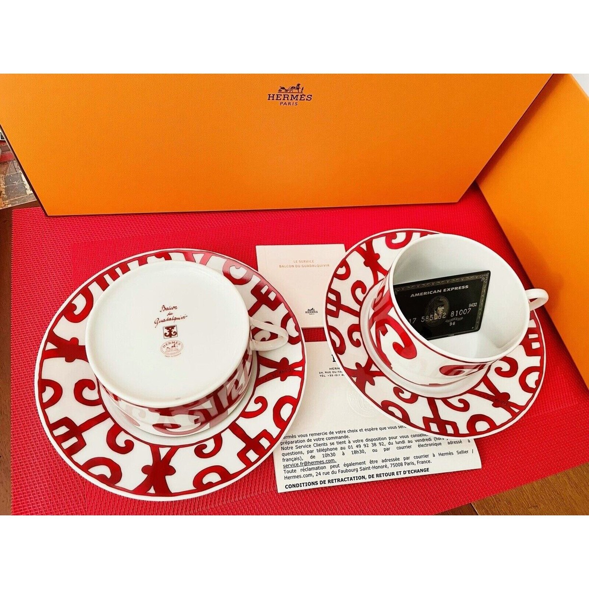 Hermes Balcon du Guadalquivir Red Large Breakfast Cup Tea Coffee