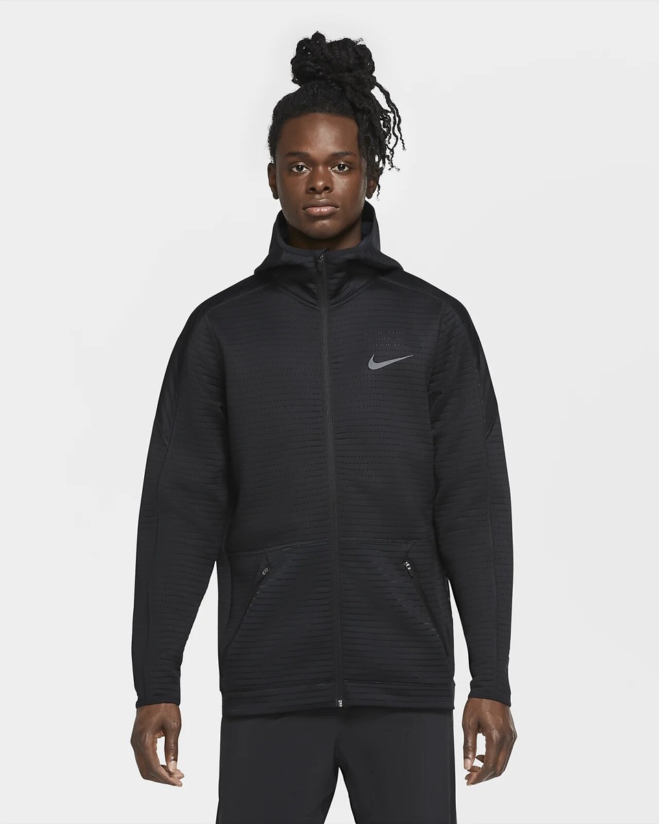 Nike Pro Mens Full-Zip Training Hoodie CZ2200-010 Black-Sizes