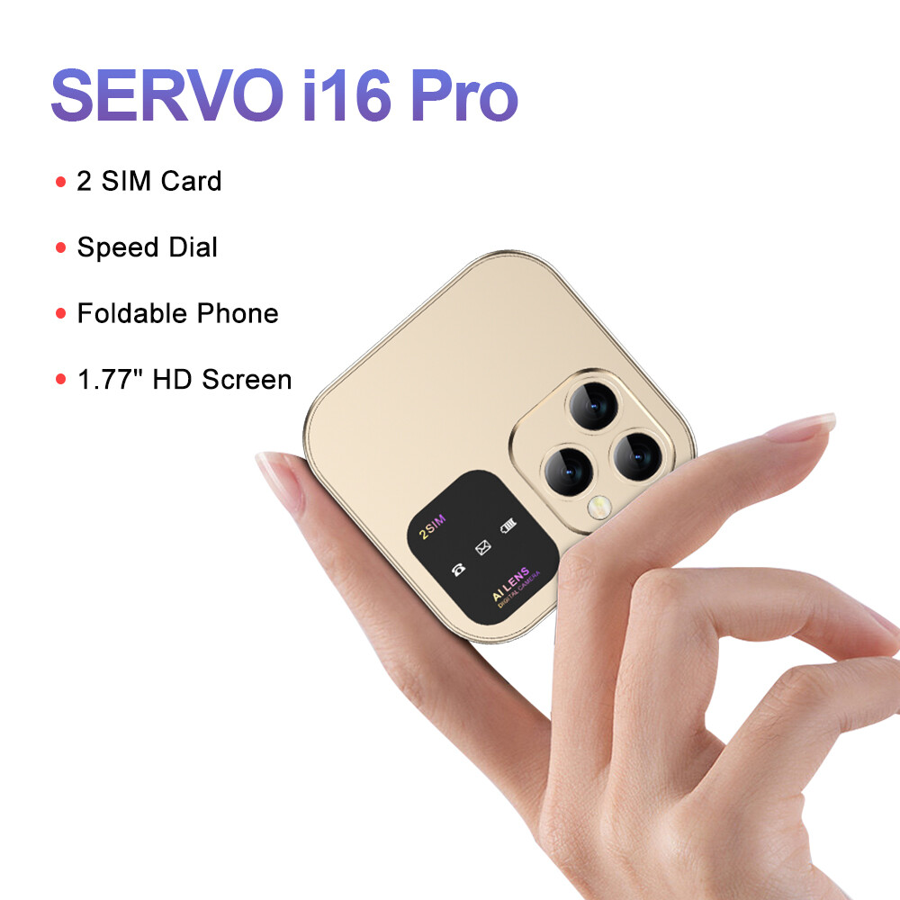SERVO i16 Pro Mini Fold Mobile Phone Dual SIM Card FM Radio