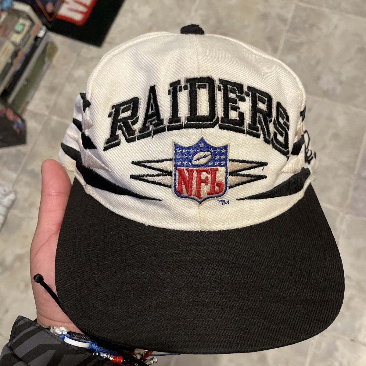 Vintage 90s Raiders Diamond Logo Athletic Snapback Hat - Pro Line