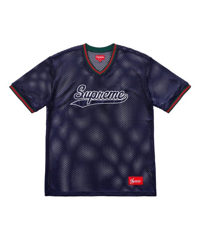 Supreme Mesh Baseball Jersey Blue Size M | eBay