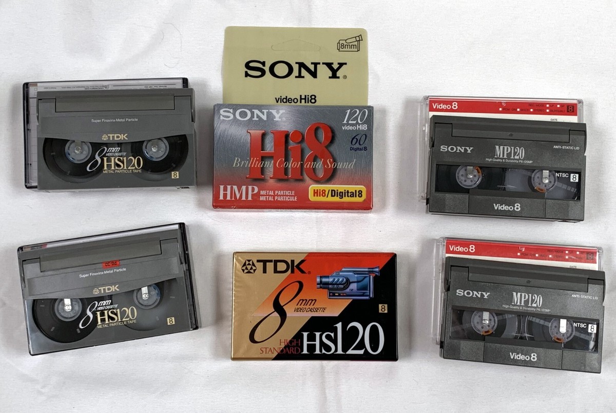 2 New TDK & Sony 8mm Video Hi-8 Hi8 Cassette Tapes + 4 Used Tapes