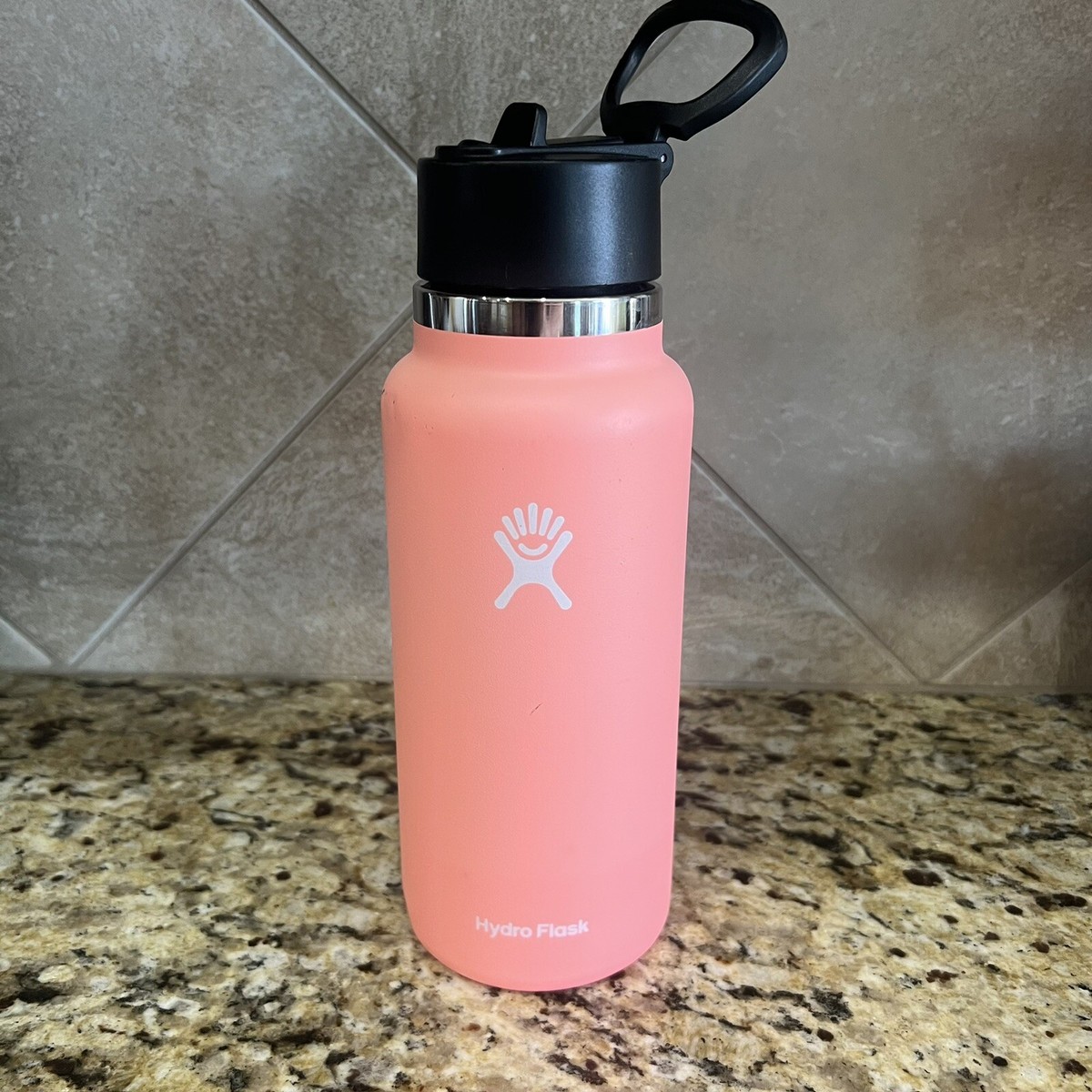 Hydro Flask 32oz Water Bottle with Straw Lid Hibiscus Color
