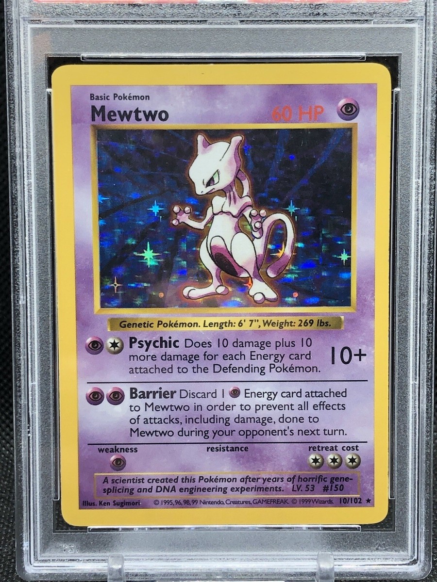 Mewtwo 10/102 Rare WOTC Holo 1999 Base Set SHADOWLESS Pokemon