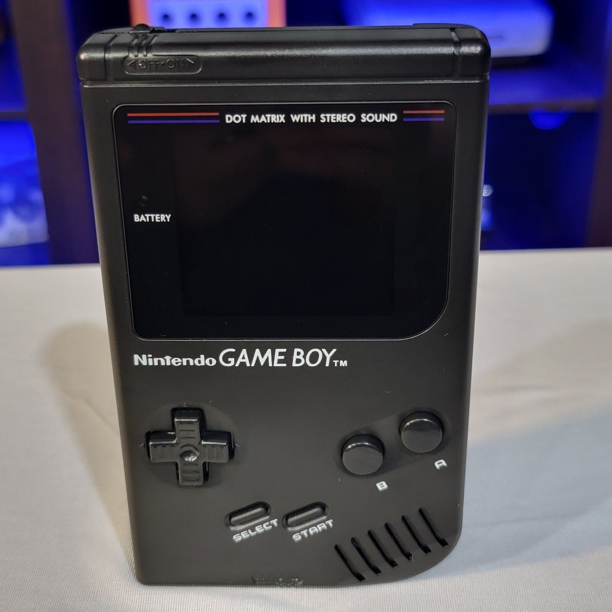 Black Nintendo Classic Game Boy DMG With Upgraded Backlit IPS LCD