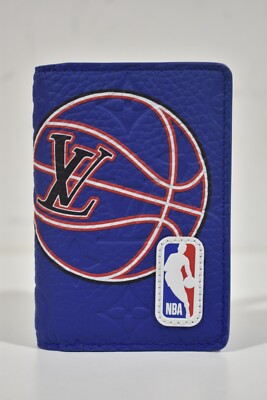 Louis Vuitton NBA Blue Taurillon Leather Monogram Logo Pocket