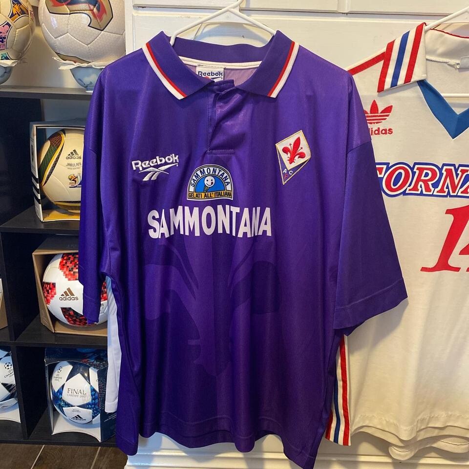 Vintage Reebok Fiorentina 1995- 1997 Serie A soccer jersey