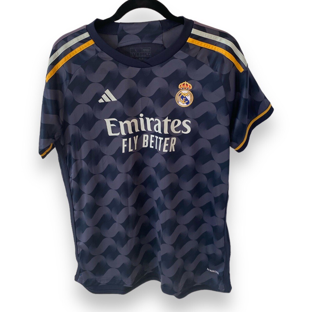 Adidas 2023/2024 Real Madrid Away Soccer Jersey. Black Size L. | eBay