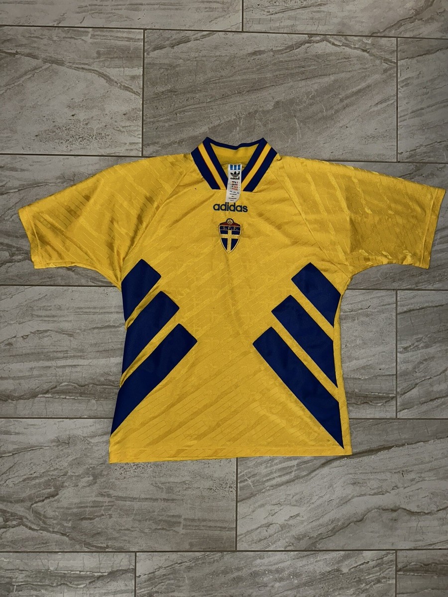 Authentic Adidas Sweden Sverige 1994-96 Home Soccer Jersey