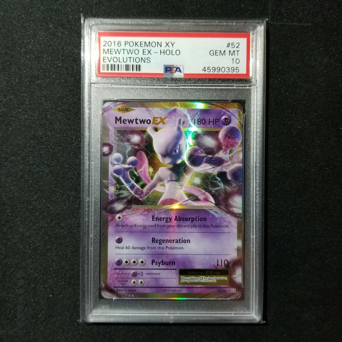 Pokemon XY Mewtwo EX #52 Holo Evolutions 2016 PSA 10 GEM Mint Holo