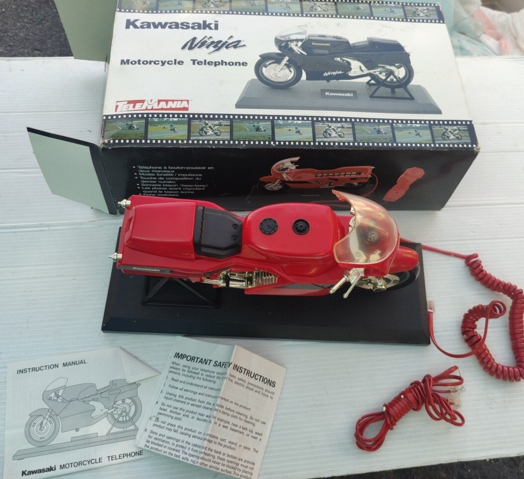 Rare! Vintage Telemania Kawasaki Ninja model Red Motorcycle