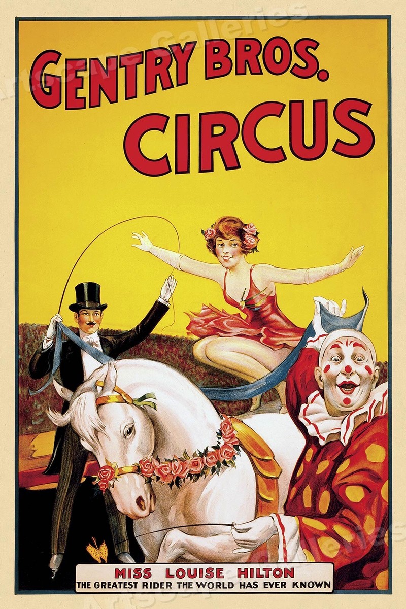 Gentry Bros Circus - Miss Hilton and her Horse Classic 1930s