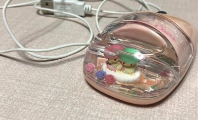 Very Rare ] Aqua Mini Optical Mouse Little Twin Stars Kiki Lala