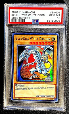 2020 PSA 10 GEM MINT EN001 BLUE EYES WHITE DRAGON SDBE G3110,11,12