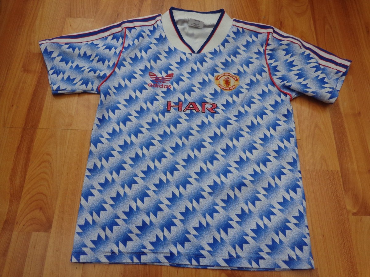 MANCHESTER UNITED MAN UTD VINTAGE 1990-1992 90-92 ADIDAS AWAY