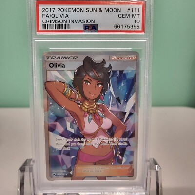 PSA 10 Olivia 111/111 Full Art Pokemon 2017 Sun & Moon Crimson