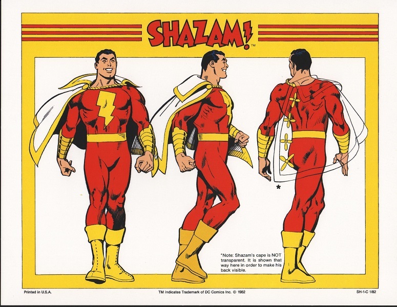 DC PRINT - CAPTAIN MARVEL / SHAZAM MODEL SHEET | eBay