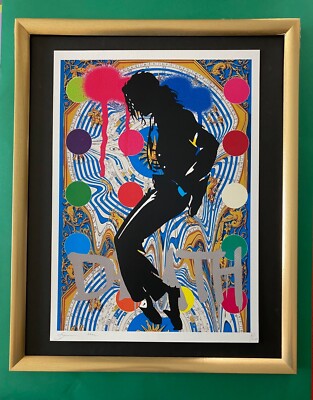 DEATH NYC Signed Large 16x20 Framed MICHAEL JACKSON HIRST COA