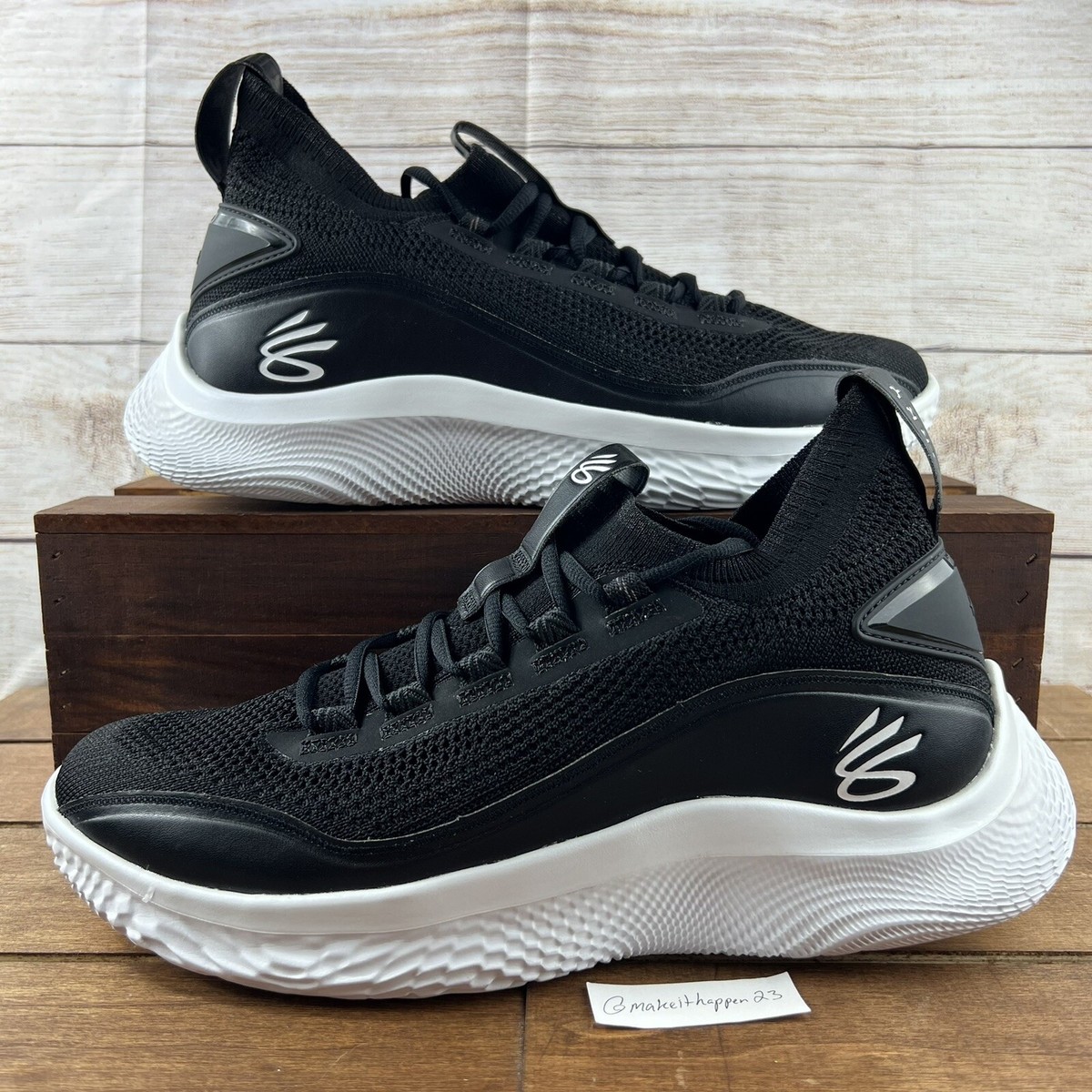 Under Armour Curry Flow 8 Black White Basketball 3023085-002 Men
