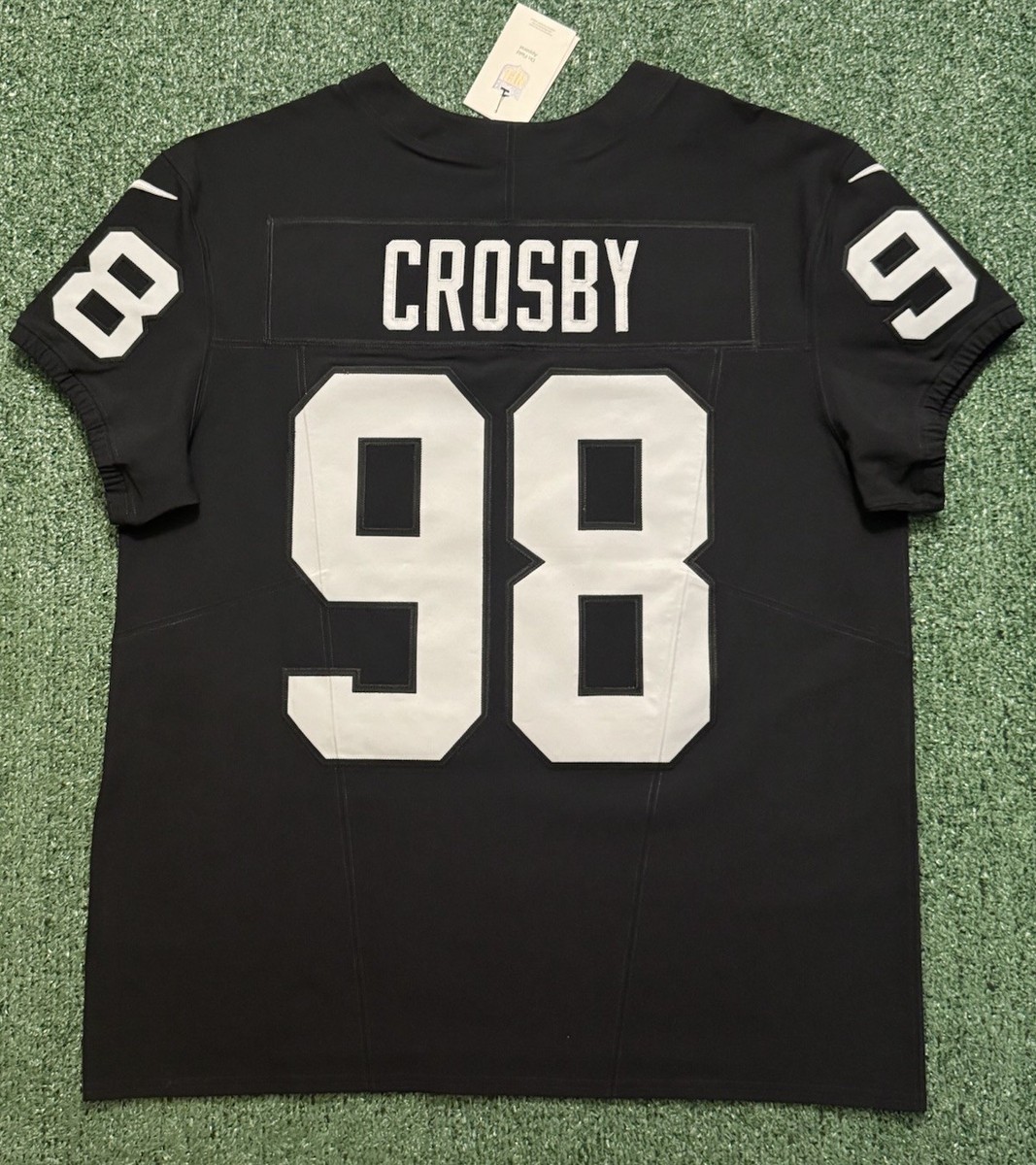 Maxx Crosby LV Raiders 2025 Black Nike Vapor F.U.S.E. Elite Jersey