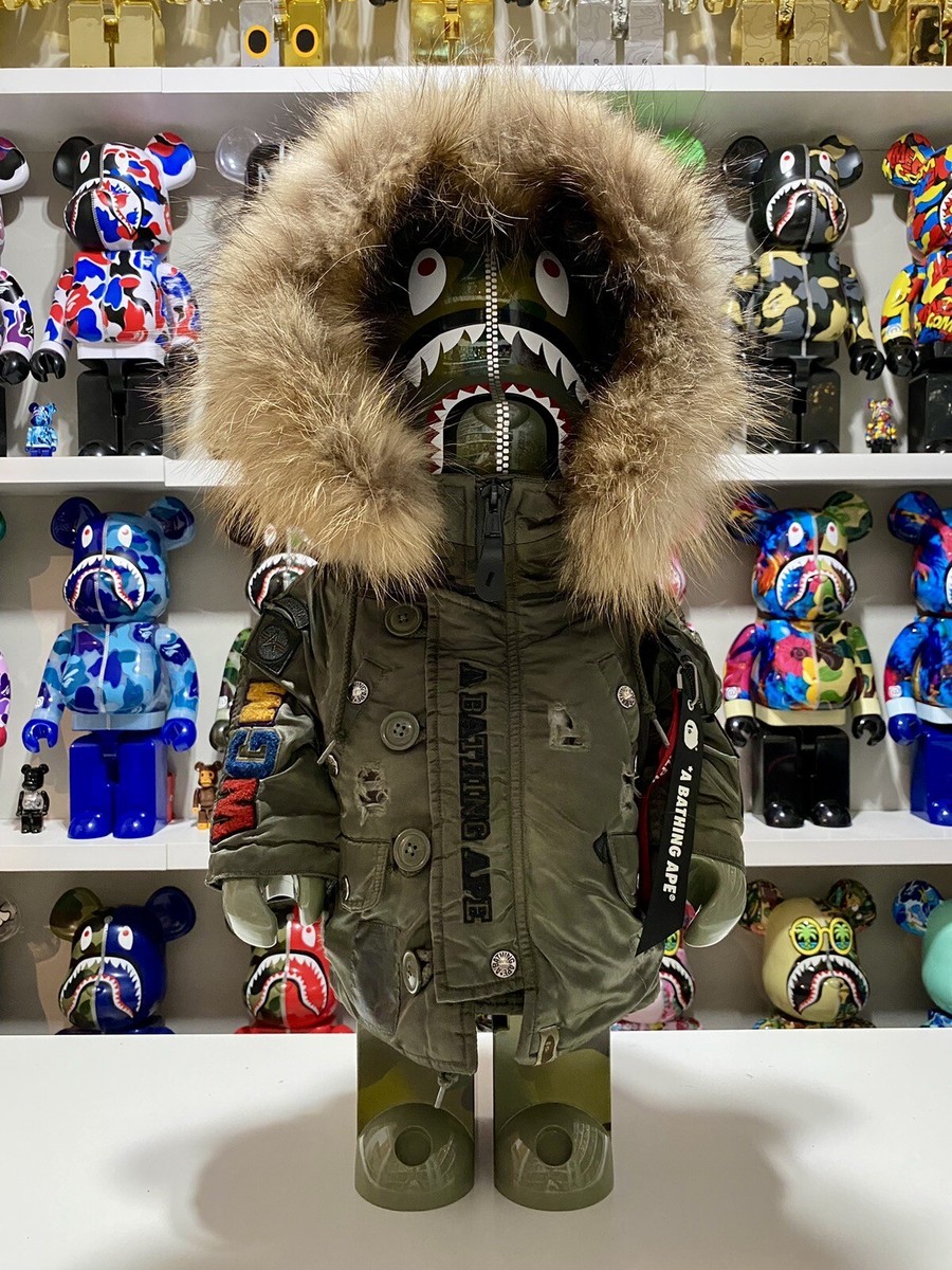 Bape x Alpha Industries 1000% Bearbrick Camo Shark Be@rbrick