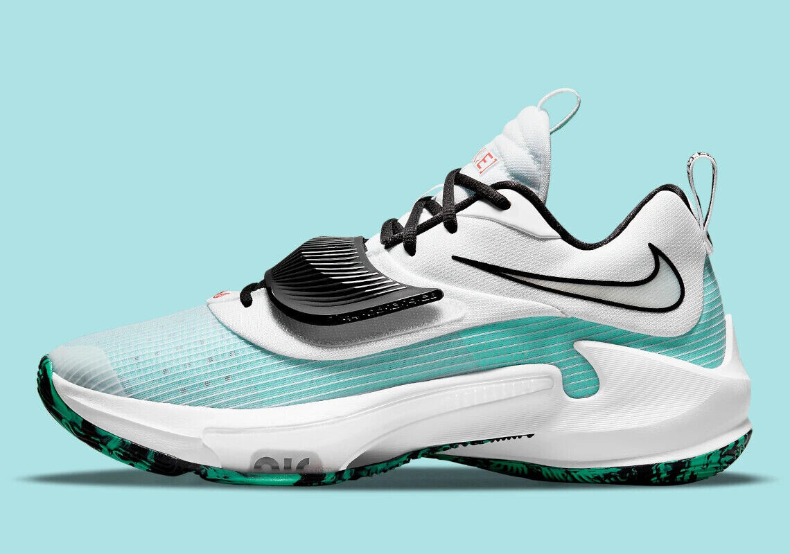 Nike Zoom Greek Freak 3 Mens Size 9 Giannis Teal White Basketball