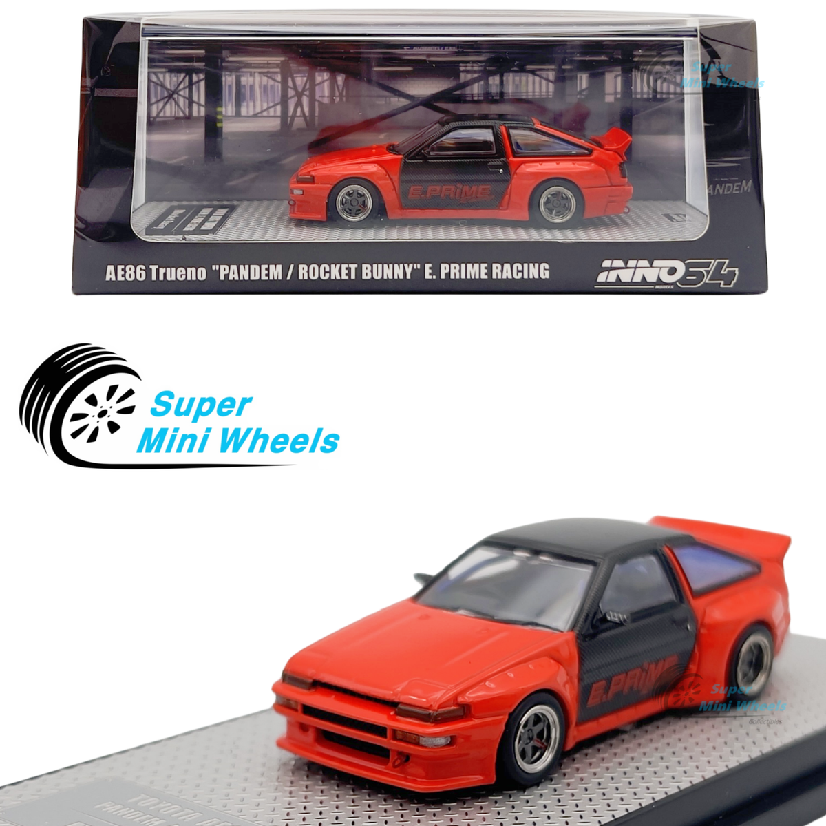 INNO64 1:64 Toyota AE86 Trueno Pandem Rocket Bunny E.prime Racing
