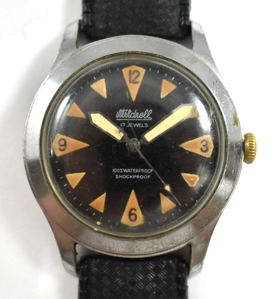 Vintage Mitchell Made in France Skin Diver Mechanic 17J Wrist