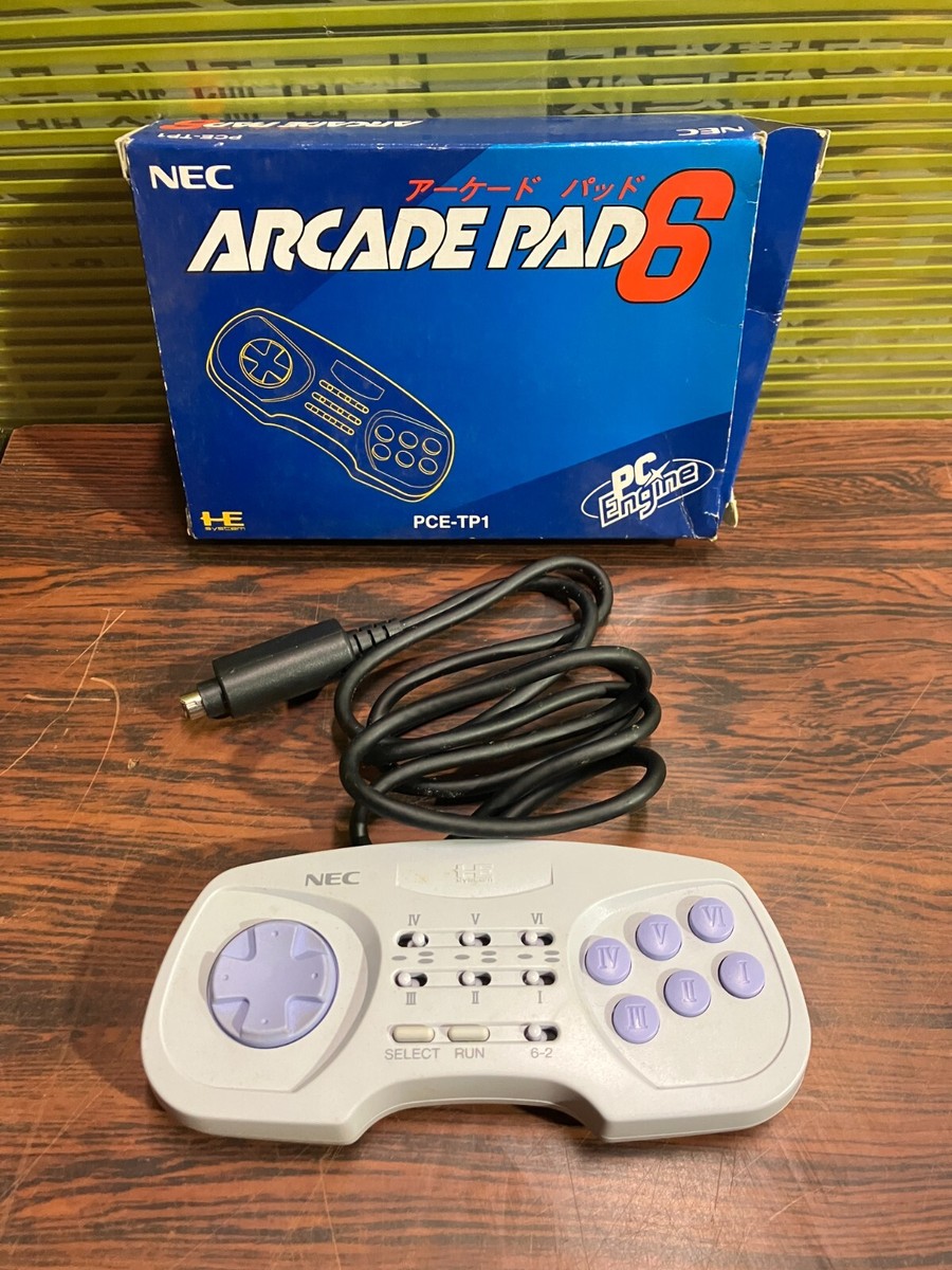 NEC PC Engine Control Joy Pad Controller ARCADE PAD 6 PCE-TP1 W