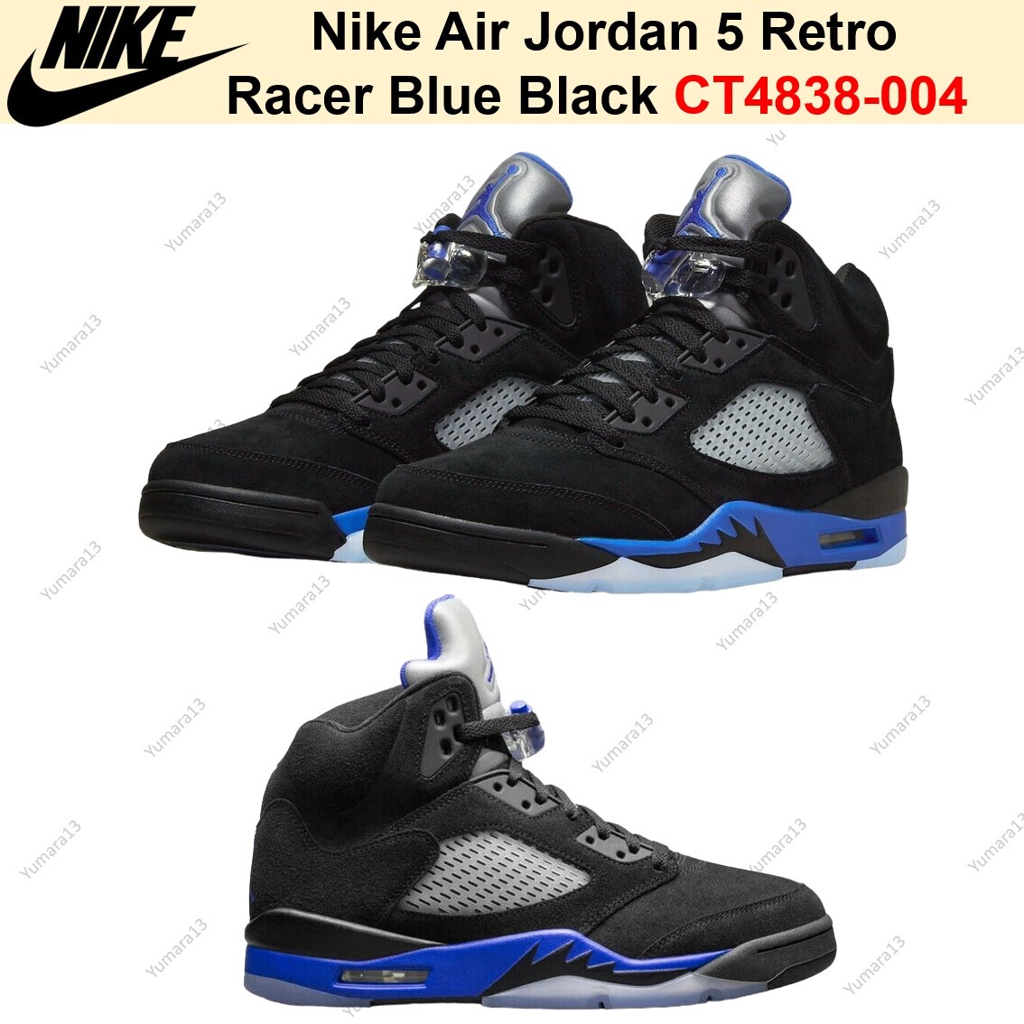 Nike Air Jordan 5 Retro Racer Blue Black CT4838-004 Men's Size | eBay