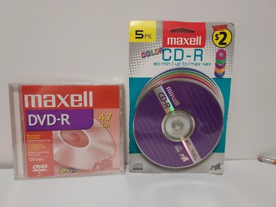 5 Pack Maxell Color CD-R Data - Music Photos - 80mins 700mb