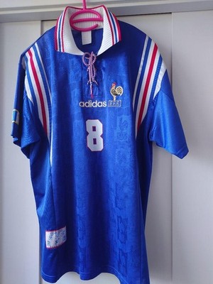 France National Team Soccer Jersey 1996 adidas Number 8 Desailly