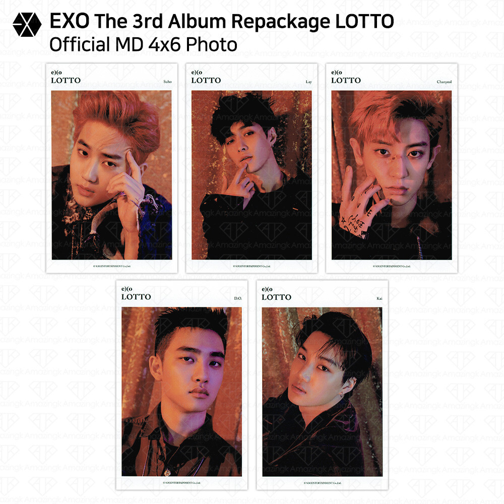 EXO The 3rd Album Repackage Lotto Official MD 4x6 Photo KPOP K-POP