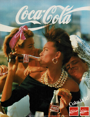 1980s Original Vintage Coca-Cola Womens Hair Clothing Fashion
