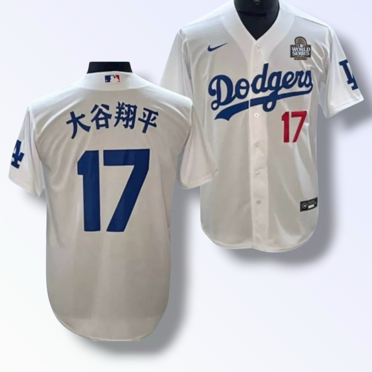 Shohei Ohtani Los Angeles Dodgers Kanji Japanese Jersey 2024 World