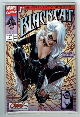 BLACK CAT #1A J SCOTT CAMPBELL SIGNED W COA STORE EXCLUSIVE