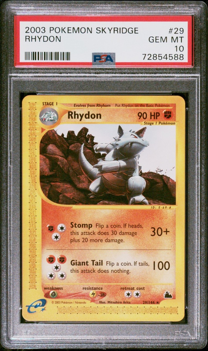 Pokemon Card Rhydon 29/144 Skyridge PSA 10 GEM MINT | eBay