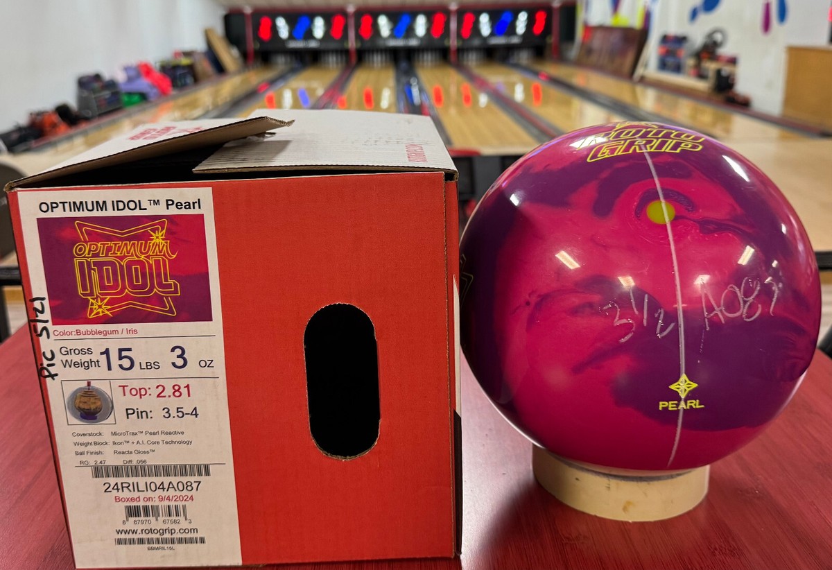 15 lb ROTOGRIP OPTIMUM IDOL PEARL BOWLING BALL UNDRILLED 3.50