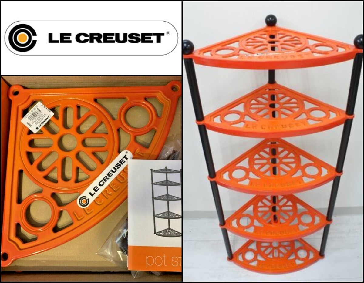 Le Creuset 5 tier pot stand Orange Display shelf Enamel New Boxed