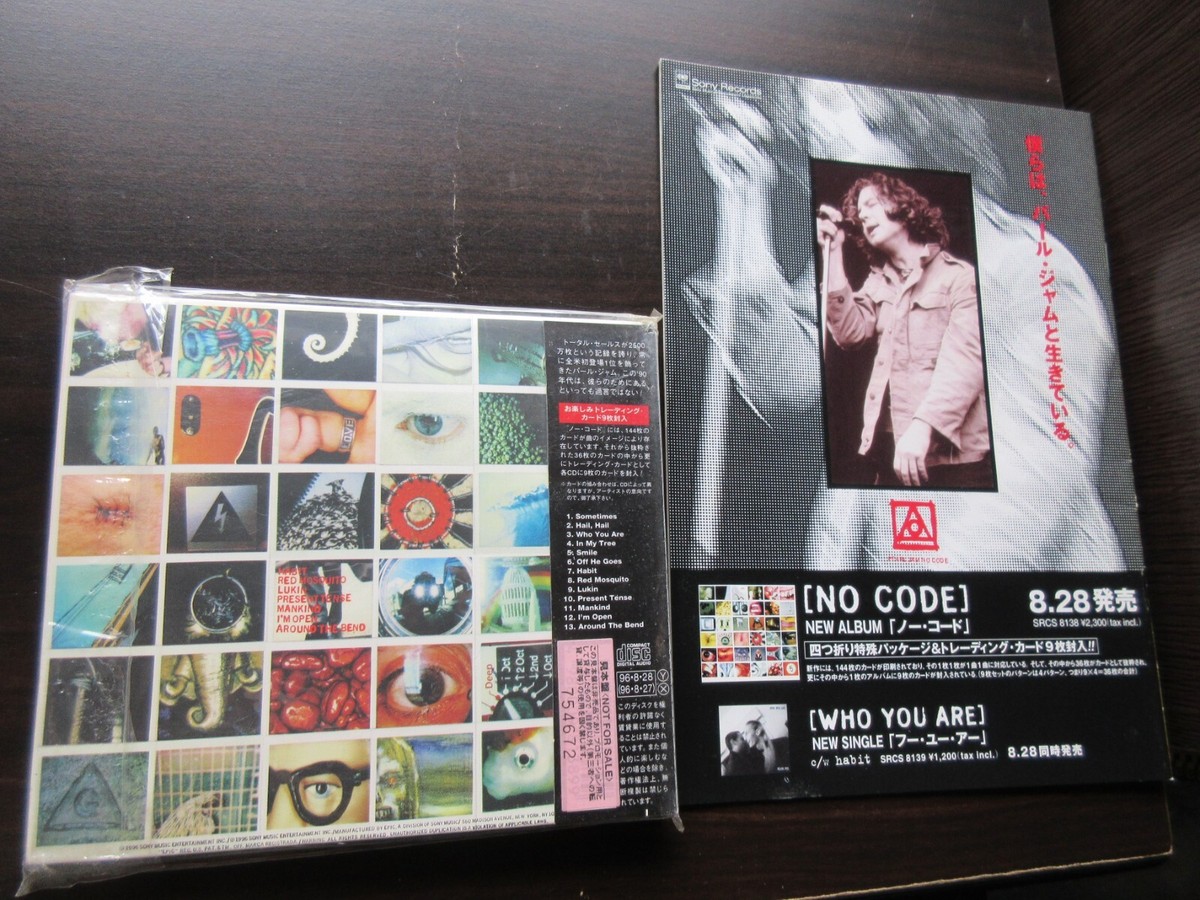 Pearl Jam No Code Japan Promo CD Outer w OBI SRCS 8138 Promo Book