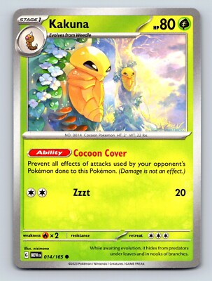 Kakuna HP 80 Cocoon Cover Ability Zzzt Attack Green Glow Pokémon