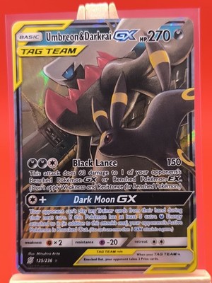 Umbreon & Darkrai GX 125/236 Unified Minds Ultra Rare Holo Pokemon