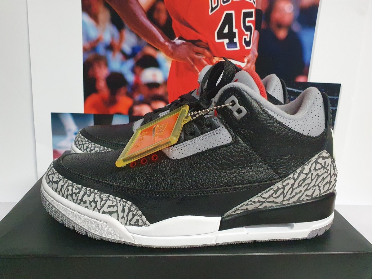 Nike Air Jordan 3 Retro OG Black Cement 2018 Men's UK 7.5 EUR 42