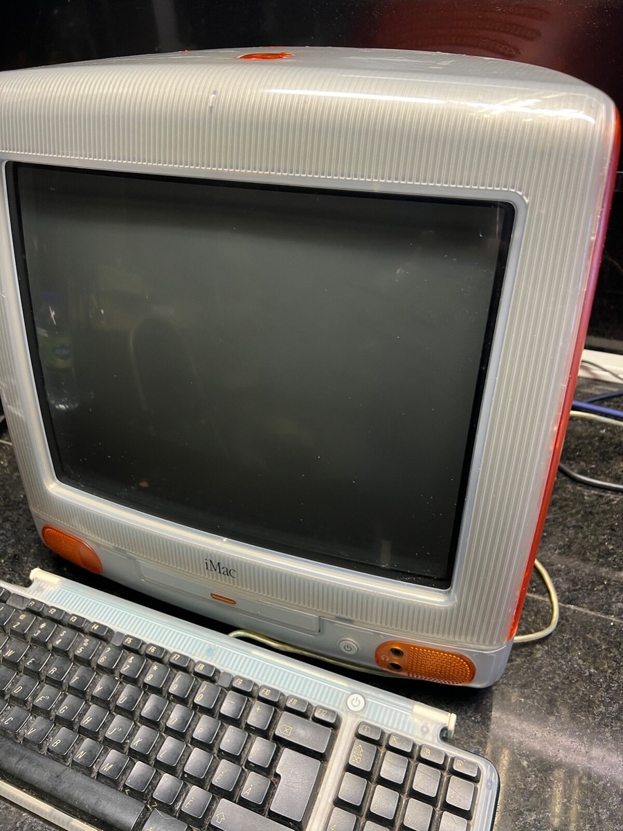 Vintage Apple iMac G3 TANGERINE-TRAY LOADING -KEYBOARD DECORATION