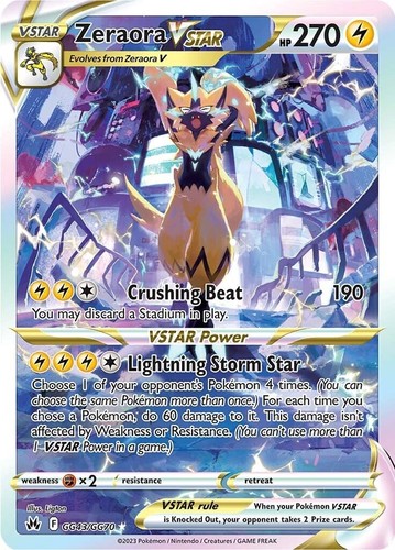 Zeraora VSTAR GG43/GG70 Crown Zenith: Galarian Gallery Holo - PSA
