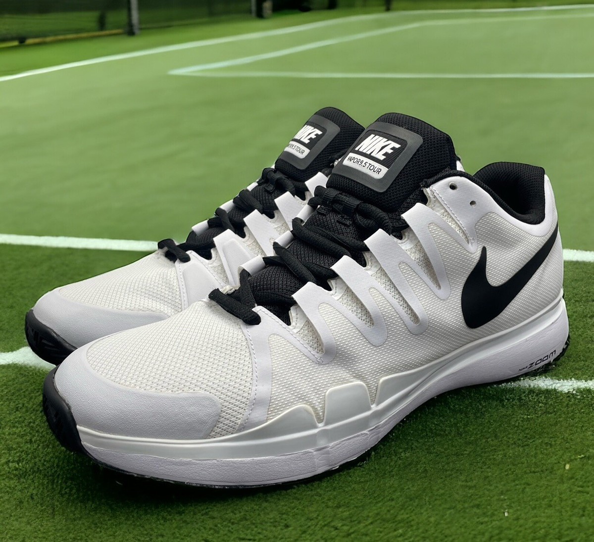 Nike Zoom Vapor 9.5 Tour White Black Federer Rafa Tennis 631458
